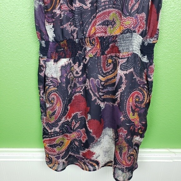 Free People Boho Purple Paisley Mini Dress Size XS - Picture 12 of 12